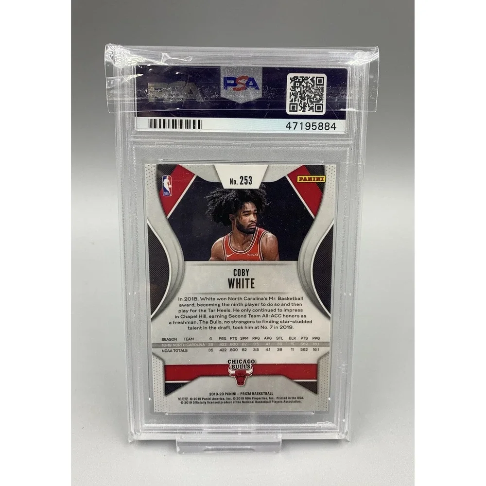 Coby White Prizm Base PSA 9 Rookie‎ Chicago Bulls 2019-2020
